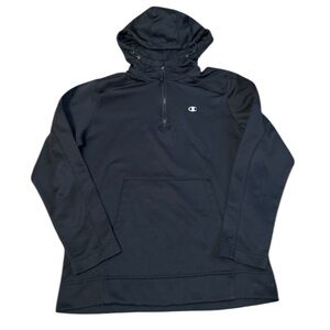 Champion Black Zip Up Sweater with High Collar